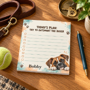 Personalised Funny Boxer Dog To-Do List Notepad