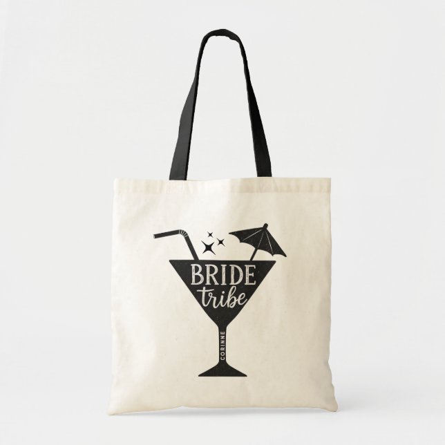 Personalised Funny Bride Tribe Bachelorette Tote Bag (Front)