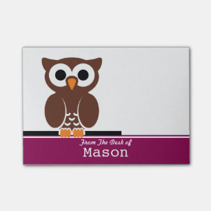 Personalised Funny Brown Owl Post-it Notes
