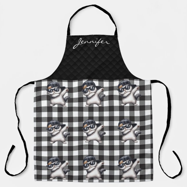Personalised Funny Cat All-Over Print Apron (Front)