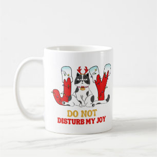 Personalised Funny Cat Joy Christmas Mug