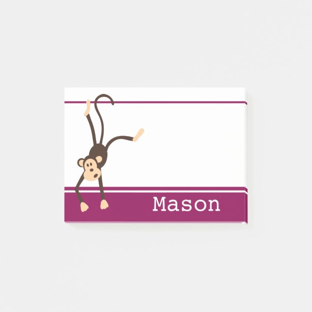 Personalised Funny Cheeky Monkey Post-it Notes (Front)
