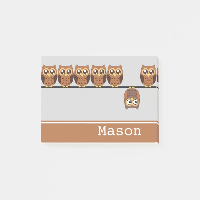 Personalised Funny Cheeky Owl Post-it Notes (Front)