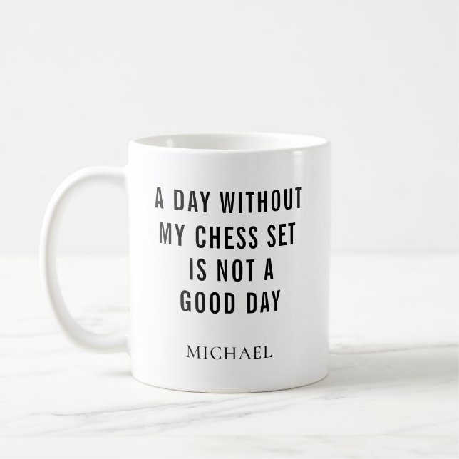 Personalised Funny Chess Player Gag Coffee Mug (Left)