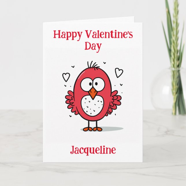 Personalised Funny Chicken Valentine Card (Front)