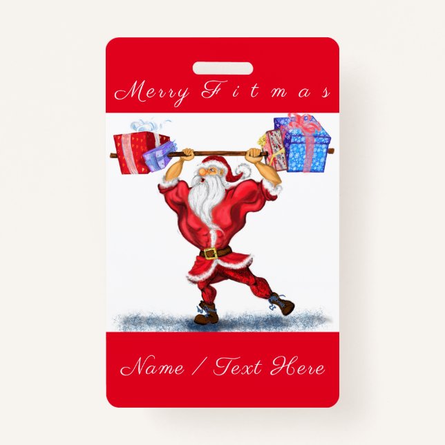 Personalised Funny Christmas Name Badge Santa Gift ID Badge (Front)
