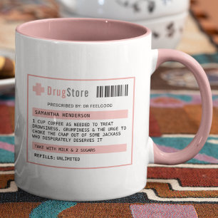 Personalised Funny Coffee/Tea Prescription Mug