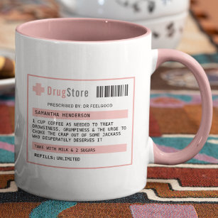 Personalised Funny Coffee/Tea Prescription Mug
