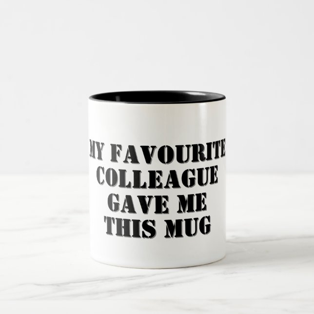 Personalised Funny Colleague Gift Secret Santa Two-Tone Coffee Mug (Center)