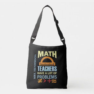 Personalised Funny Colourful Math Teacher Crossbody Bag