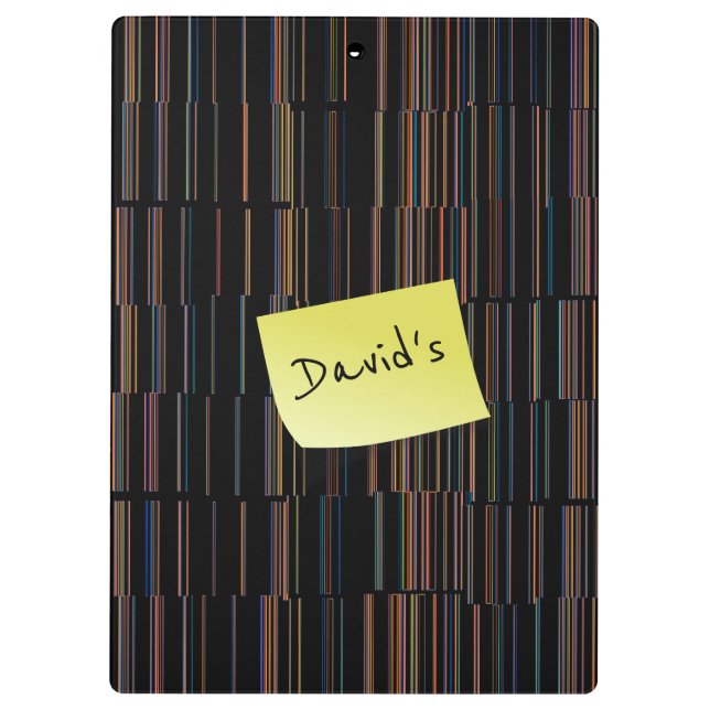 Personalised Funny Cool Multicolored Striped Clipboard (Back)