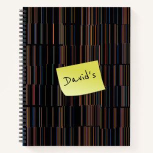 Personalised Funny Cool Multicolored Striped Notebook