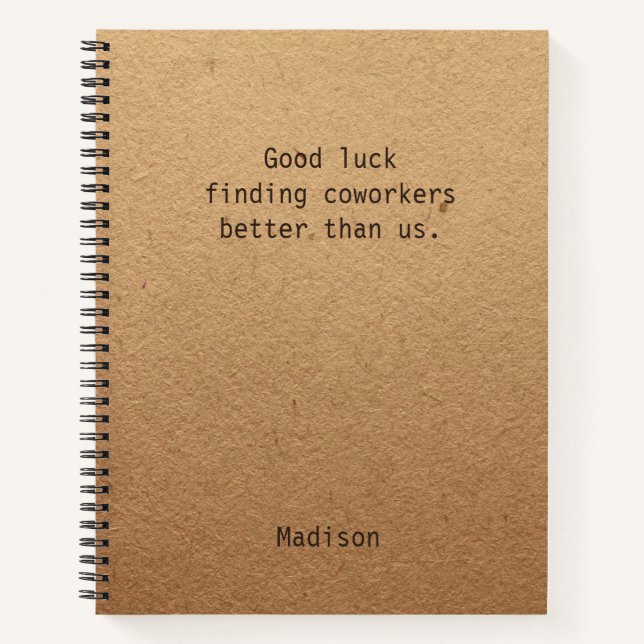 Personalised Funny Coworker Goodbye Gift Notebook (Front)