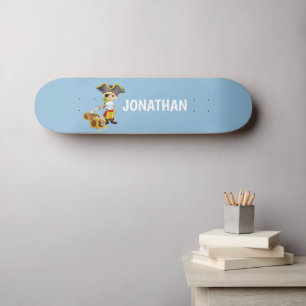 Personalised  funny cute BOY PIRATE Skateboard