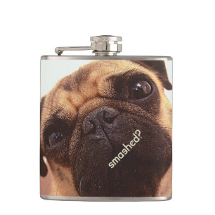 Personalised Funny Cute Pug Dog Flask