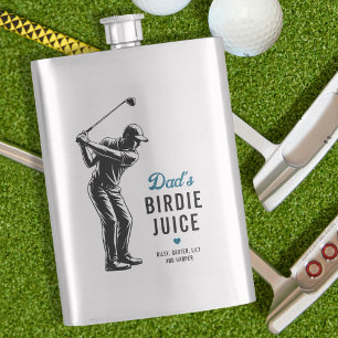 Personalised Funny Dad’s Birdie Juice Golf Hip Flask