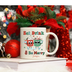 Personalised Funny Dancing Cocoa Christmas Mug