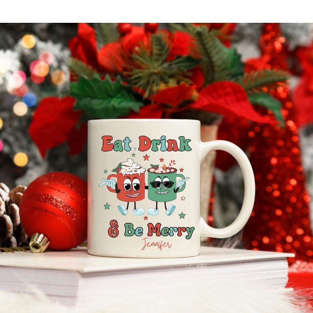 Personalised Funny Dancing Cocoa Christmas Mug (Creator Uploaded)