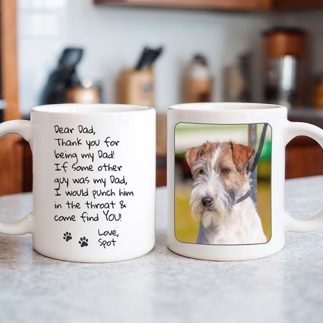 Personalised Funny Dog Dad Photo Coffee Mug (Personalized Dog Dad Photo Mug)
