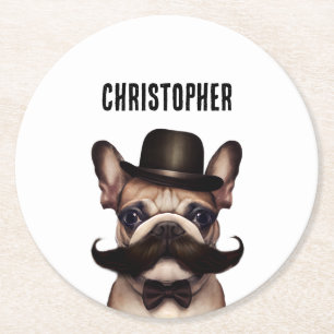 Personalised Funny Dog Round Paper Coaster
