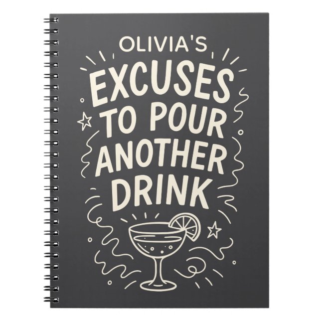 Personalised Funny Drinking Adulting Humour To Do Notebook (Front)