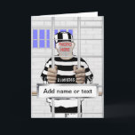 Personalised funny face Convict template<br><div class="desc">Just add a photograph of your face and a name or text to our funny convict behind bars template to create a unique humourous gift for friends and family. If you experience difficulty with our template please contact us via our store and we will create it for you. sgb01</div>