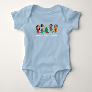 Personalised Funny Face Photo Christmas Elf Baby Bodysuit