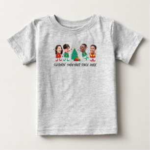 Personalised Funny Face Photo Christmas Elf Baby T-Shirt