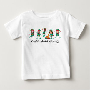 Personalised Funny Face Photo Christmas Elf Baby T-Shirt