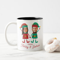 Personalised Funny Face Photo Christmas Elf Family