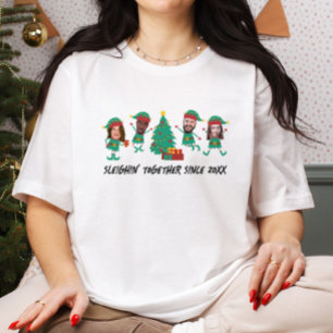 Personalised Funny Face Photo Christmas Elf T-Shirt