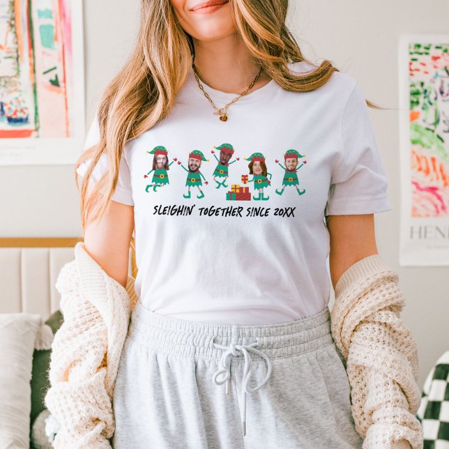 Personalised Funny Face Photo Christmas Elf T-Shirt (Creator Uploaded)