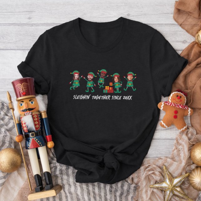 Personalised Funny Face Photo Christmas Elf T-Shirt (Creator Uploaded)