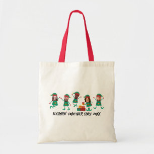 Personalised Funny Face Photo Christmas Elf Tote Bag