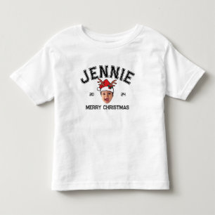 Personalised Funny Face Photo Santa Hat Christmas Toddler T-Shirt