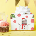 Personalised funny face photo snowman wrapping pap