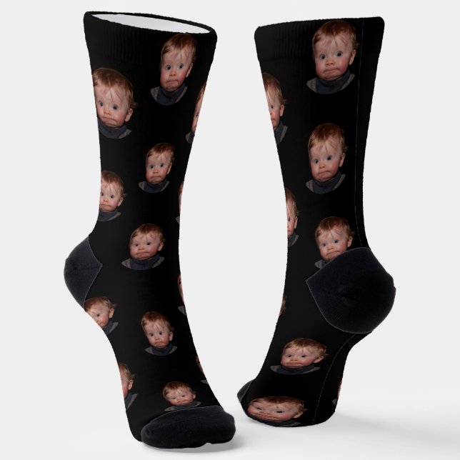 Personalised Funny Face Photo  Socks (Angled)