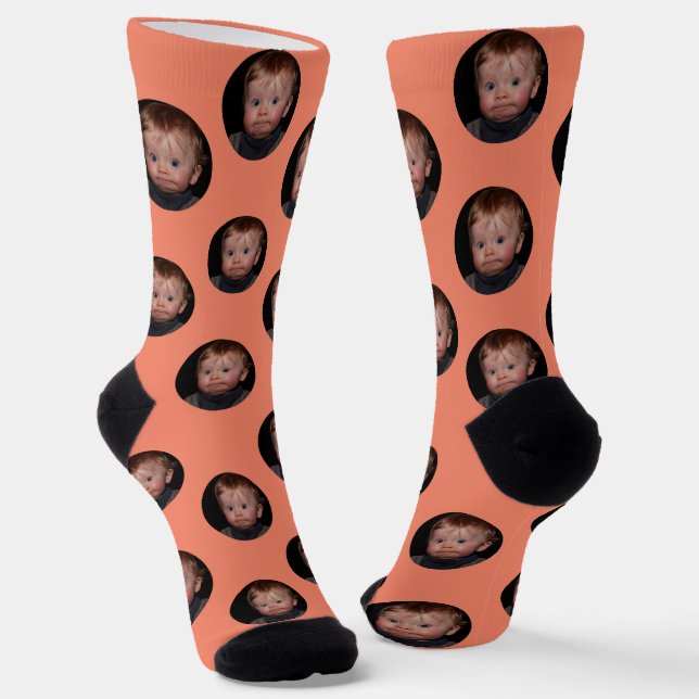 Personalised Funny Face Photo  Socks (Angled)