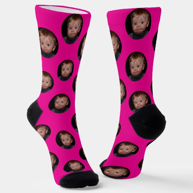 Personalised Funny Face Photo  Socks (Angled)