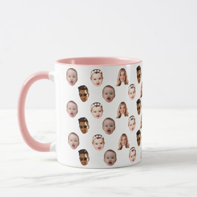 Personalised Funny Family Face 4 Photos Mug (Left)
