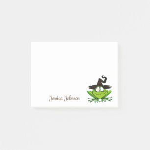 Personalised Funny Fat Cartoon Frog Witch notepad