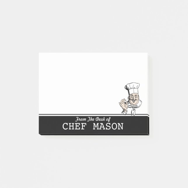 Personalised Funny Fat Chef Post-it Notes (Front)