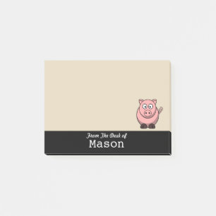 Personalised Funny Fat Pink Pig Post-it Notes