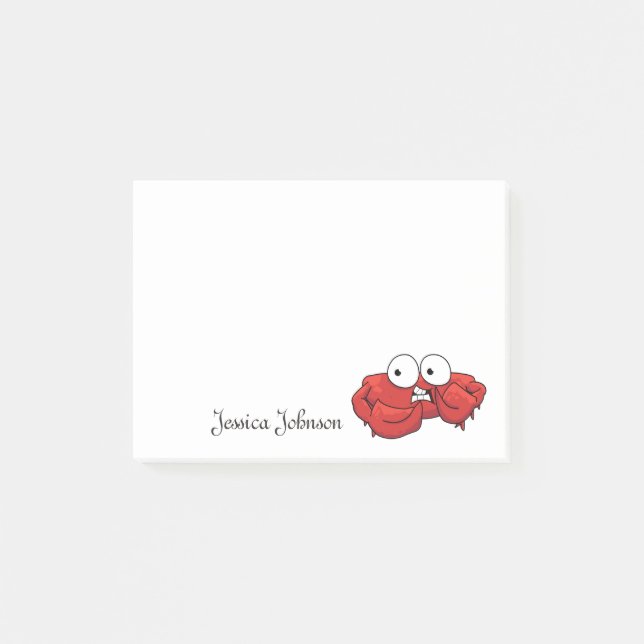 Personalised Funny Fat Red Crab notepad (Front)