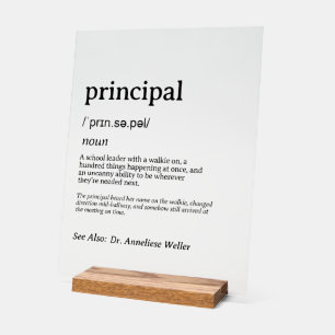 Personalised Funny Female Principal Definition Acrylic Sign