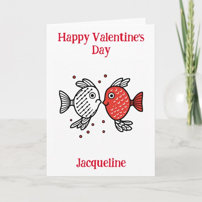 Personalised Funny Fish Valentine Card (Front)
