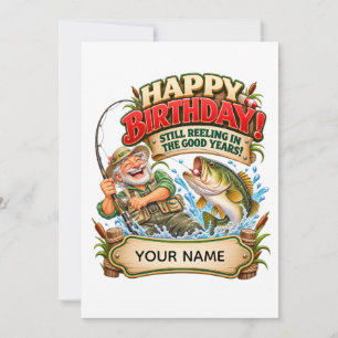 Personalised Funny Fishing Birthday Card for Men
