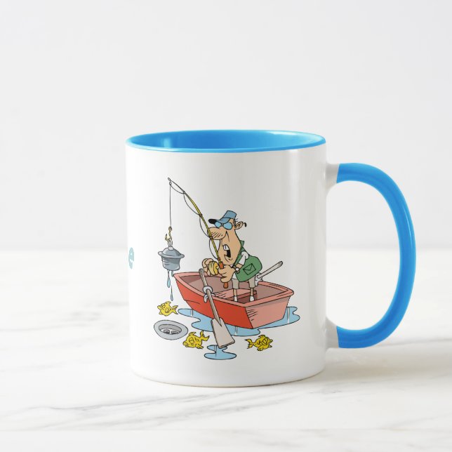 Personalised Funny Fishing Cartoon Mug (Right)