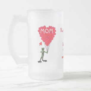 Personalised funny frog mothers day frosted glass beer mug