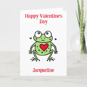 Personalised Funny Frog Valentine Card